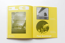 Load image into Gallery viewer, Spread from the book 'Grounds, Romberg & Boyd: Melbourne’s Midcentury Modernists' featuring a photo of the National Gallery of Victoria entrance and a photo of Robin Boyd. ISBN 9781922601278