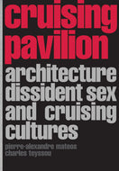 Cruising Pavilion: Architecture, Dissident Sex and Cruising Cultures - softcover book with graphic typographic cover design