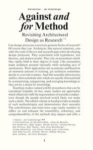 Against And For Method: Revisiting Architectural Design As Research